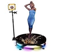 ERSINIAN Máquina de fotomatón de 360 Grados, Plataforma para Selfies con cámara giratoria portátil de cámara Lenta con Soporte Giratorio y Anillo de luz LED, fotomatón con cámara de 360 Grados