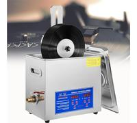 ERSINIAN Máquina limpiadora de Discos de Vinilo, 180 W, 6,5 L, Limpiador de Acero Inoxidable, con Control de Temporizador de calefacción, Ideal para Tiendas de Discos.