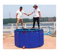 ERSINIAN Piscina elevada, Estanque Redondo de Lona de 0,9 mm para Peces, Lona Plegable Grande con Soporte para la cría de Peces y camarones, Almacenamiento de Agua para estanques.