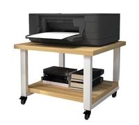 ERSINIAN Soporte para Impresora bajo Escritorio, Carrito rodante de 2 Niveles, 50 x 50 cm, Ruedas bloqueables, Ahorra Espacio, versátil para Oficina (Blanco)