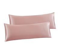 Ersmak Juego de 2 fundas de almohada de satén ultrasuave, color champán, 20 x 54 pulgadas
