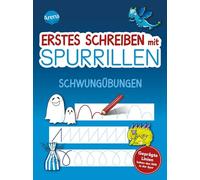 Erstes Schreiben mit Spurrillen. Schwungübungen: Übungsblock zum Schreiben lernen mit geprägten Schwüngen, für ein klares Schriftbild, einfache Stiftführung, für Kindergarten und Vorschule