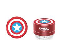 ERT GROUP bocina Bluetooth Marvel Patrón Captain America 001, Altavoz portátil de 3 W, Micrófono Integrado y Radio FM, Ranura para Tarjeta Micro SD, Batería Recargable