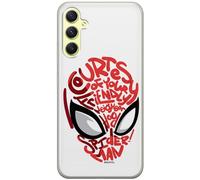 ERT GROUP Funda para teléfono móvil Samsung A34 5G Original y con Licencia Oficial de Marvel con diseño Spider Man 022 Adaptada a la Forma del teléfono móvil, parcialmente Transparente