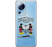 ERT GROUP Funda para teléfono móvil Xiaomi 13 Lite/CIVI 2 Original y con Licencia Oficial de Disney con diseño Mickey & Minnie 005, parcialmente Transparente