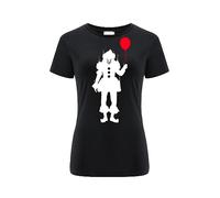 ERT GROUP Original y con Licencia Oficial de Horror Negro Camiseta de Mujer, patrón It 016, Sobreimpresión de una Cara, Talla XS