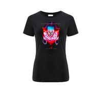 ERT GROUP Original y con Licencia Oficial de Horror Negro Camiseta de Mujer, patrón It 020, Sobreimpresión de una Cara, Talla L