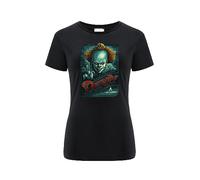 ERT GROUP Original y con Licencia Oficial de Horror Negro Camiseta de Mujer, patrón It 021, Sobreimpresión de una Cara, Talla 3XL