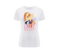 ERT GROUP Original y con Licencia Oficial de Looney Tunes Blanco Camiseta de Mujer, patrón Space Jam 021, Sobreimpresión de una Cara, Talla S