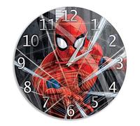 Ert Group Reloj de Pared Brillante Original y con Licencia Oficial de Marvel, Motivo Spider Man 001, silencioso, diseño Exclusivo, manecillas de Metal pintadas, 30,5 cm (12")