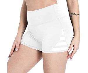 ERTGHHyj Leggings For Women Women Shorts Non-Perspective Fitness Leggings Female Mesh Shorts Gym Yoga Shorts High Waist Sports Short Workout Running (Color : White, Size : M)