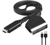ertlutw Cable euroconector a HDMI, convertidor euroconector HDMI 1080P con cable de entrada euroconector y salida HDMI para HDTV STB VHS Xbox PS3