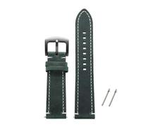 ERTYUYFG Correa de reloj de piel de vacuno retro de 18 mm, 20 mm, 22 mm y 24 mm compatible con Samsung Galaxy Watch de 46 mm y Huawei Watch GT 2e.(Green,18mm)
