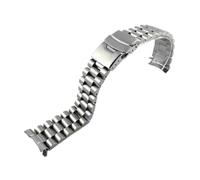 ERTYUYFG Pulsera de acero inoxidable for buceo compatible con Casio Duro MDV106-1A MDV107-1A Cierre desplegable plateado Correa de reloj de repuesto for hombres y mujeres