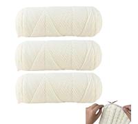 Eruceky 3 volúmenes Lechoso Hilo Algodon, Yarn Gruesa para Tejer a Mano, Hilo de Tejer, Artículos Que se Pueden Tejer para Hacer Regalos, Como Gorros y Bufandas