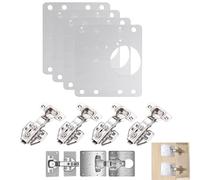 Eruceky 4 Piezas Kit de Reparación de Bisagras, Placa de Reparación con Bisagras,Adecuado para Puertas de Armarios, Puertas de Armarios y Otros Muebles
