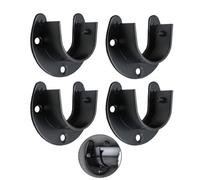 Eruceky 4Pcs Soporte de Barra de Armario de Acero Inoxidable, Resistente Closet Extremo de Barra Soportes, Brida Barra Soporte, para Barras de Ropa, Barras de Cortina, Armario de Tubo