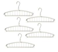 Eruceky 5 Piezas Perchas Ahorra Espacio, Antideslizantes Organizador de Perchas Múltiples Ropa Armario, para Armario, Chaquetas (Blanco)