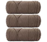 Eruceky Eruceky 3 volúmenes Marrón Oscuro Hilo Algodon, Yarn Gruesa para Tejer a Mano, Hilo de Tejer, Artículos Que se Pueden Tejer para Hacer Regalos, Como Gorros y Bufandas