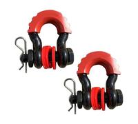 ERUEUBGRM 2 Grilletes De Anclaje con Anilla En D De 13 T/28660 LB para Vehículos Todoterreno De 5/8" Y 18 Mm Cubierta Anilla Remolque automóvil(Negro)