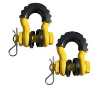 ERUEUBGRM 2 Grilletes De Anclaje con Anilla En D De 13 T/28660 LB para Vehículos Todoterreno De 5/8" Y 18 Mm Cubierta Anilla Remolque automóvil(Amarillo)