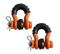 ERUEUBGRM 2 Grilletes De Anclaje con Anilla En D De 13 T/28660 LB para Vehículos Todoterreno De 5/8" Y 18 Mm Cubierta Anilla Remolque automóvil(Naranja)