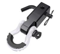 ERUEUBGRM Brazo Remolque para Vehículos Todoterreno Sólido 2 Pulgadas con Grillete Anillo En D De 3/4" Pasador De Tornillo De 5/8" Cubierta Anilla Remolque automóvil(Blanco)