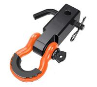 ERUEUBGRM Brazo Remolque para Vehículos Todoterreno Sólido 2 Pulgadas con Grillete Anillo En D De 3/4" Pasador De Tornillo De 5/8" Cubierta Anilla Remolque automóvil(Naranja)