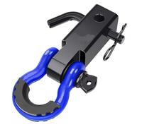 ERUEUBGRM Brazo Remolque para Vehículos Todoterreno Sólido 2 Pulgadas con Grillete Anillo En D De 3/4" Pasador De Tornillo De 5/8" Cubierta Anilla Remolque automóvil(Azul)