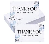 Eruinfang Paquete de 50 tarjetas de agradecimiento en blanco, tarjetas de agradecimiento, pequeñas tarjetas de agradecimiento para apoyar mis pequeñas tarjetas de visita para tienda minorista