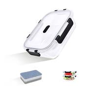 ERUIV Meal Prep Set 2 piezas 1040 ml Contenedores de Vidrio Con Tapas a Prueba de Fugas Con Cierre Hermético, Fiambreras Reutilizables Aptas Para Microondas Sin BPA Recipientes (Rectangular)