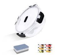 ERUIV Set de 6 piezas 950ml Fiambreras de Cristal Con Tapa - Vidrio Para Alimentos Contenedores de Almacenamiento Recipientes Herméticos Antifugas Para Horno Microondas Congelador y Lavavajillas