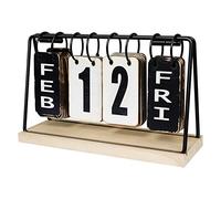 EruiYin Calendario de escritorio de madera 20222023, calendario vintage perpetuo con pantalla grande, calendario diario de escritorio rústico, accesorios de escritorio para decoración del hogar