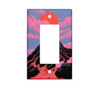 Eruption - Placa de cubierta para interruptor de luz de volcán, diseño de montaña de lava de melocotón para decoración del hogar, placas de pared termoplásticas, tamaño estándar, balancín individual