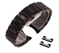 ERVDKXCOI Pulsera reloj acero inoxidable, Correas de reloj Codo curvo + Cabeza plana Doble propósito 12 13 14 15 16 17 18 19 20 21 22 23 24 mm Correa de reloj de metal(Schwarz,20mm)