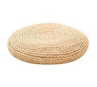 Ervic 2X Puf Redondo Natural Cojín Tejido Hecho A Mano Llene la Almohada de Seda Floss Suave Silla de Yoga Alfombrilla de Asiento Almohadilla de Ventana (B)