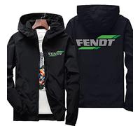ERWAAD Chaqueta Softshell Outdoor para Hombre para Fendt Print Cortaviento Ligero Impermeable Senderismo Camping Chaqueta con Capucha y Cremallera Primavera a Prueba de Viento Top Coat-Black||5XL