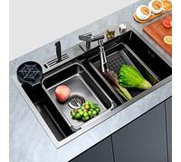 ErWaad Fregadero de Cocina de Acero Inoxidable de un Solo tazón, Fregadero de Cocina en Cascada con Grifo Plegable de 1080°, Fregadero doméstico empotrable, Fregadero de Barra de instalación bajo m