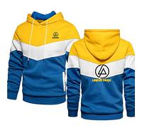 ERWAAD Sudaderas con Capucha para Hombre para Linkin Park 3D Print Casual Patchwork Sudadera con Capucha Caliente Top con Capucha Sudadera Ligera con Capucha En Color De Contraste-Red||5XL