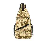 Erwqavc Bolsas cruzadas unisex con estampado de laberinto del tesoro, mochila ajustable, múltiples bolsillos, para senderismo, viajes
