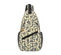 Erwqavc Bolsas cruzadas unisex con estampado de mapa del tesoro del laberinto, mochila ajustable, múltiples bolsillos, para senderismo, viajes