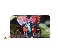 Erwqavc Cartera larga con estampado de insectos extraños para mujeres y hombres, cartera plegable de cuero, monedero de viaje, bolsillo para monedas