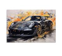 Erwyn Póster de coche 911 GT3RS, póster vintage de coche de carreras, arte de pared para dormitorio de niños, impresión clásica de supercoche, decoración de lienzo sin marco, estilo sin marco, 60 x 40