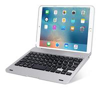ERY Cubierta Teclado para iPad Mini 5 / Mini 4 Teclado Inalámbrico Desmontable Estuche Rígido Cubierta Folio Inteligente con Función Reposo/Activación Automática con Rotación 130 Grados,Silver Grey