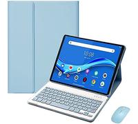 ERY Funda de Teclado para Lenovo Tab M10 FHD Plus 10,3" TB-X606F/X606X con Ratón Magnético Desmontable Inalámbrico Bluetooth Teclado Español Ñ, Funda Delgada con Soporte Tipo Folio,Azul