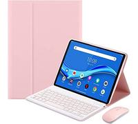 ERY Funda de Teclado para Lenovo Tab M10 FHD Plus 10,3" TB-X606F/X606X con Ratón Magnético Desmontable Inalámbrico Bluetooth Teclado Español Ñ, Funda Delgada con Soporte Tipo Folio,Rosado