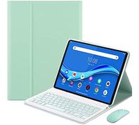 ERY Funda de Teclado para Lenovo Tab M10 FHD Plus 10,3" TB-X606F/X606X con Ratón Magnético Desmontable Inalámbrico Bluetooth Teclado Español Ñ, Funda Delgada con Soporte Tipo Folio,Light Green