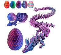 Eryndis Dragón Impreso en 3D en Huevo, Huevo de dragón Impreso en 3D, Misterioso dragón Juguete, Huevo de de Cristal Misterioso Juguetes Sorpresa para (Radiante Púrpura)