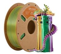 ERYONE Filamento PLA Seda Tricolor, Filamento de Impresora 3D Dicromático de 1,75 mm, +/- 0,03 mm, (Dark Green & Purple & Yellow)