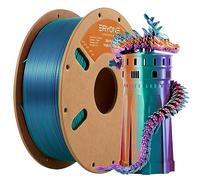 ERYONE Filamento PLA Seda Tricolor, Filamento de Impresora 3D Dicromático de 1,75 mm, +/- 0,03 mm, (Purple & Teal & Burnt Orange)
